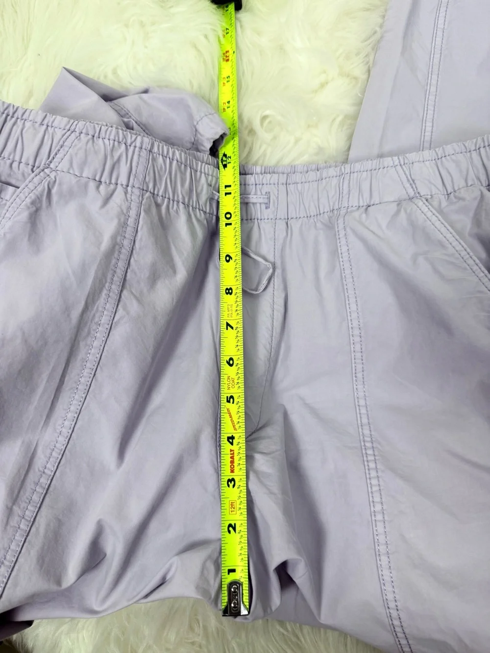 ZARA Lilac Cotton Parachute Cargo Pants Elastic Drawstring M Y2K Gorpcore Casual